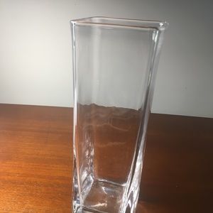 Simon Pearce glass vase with signature